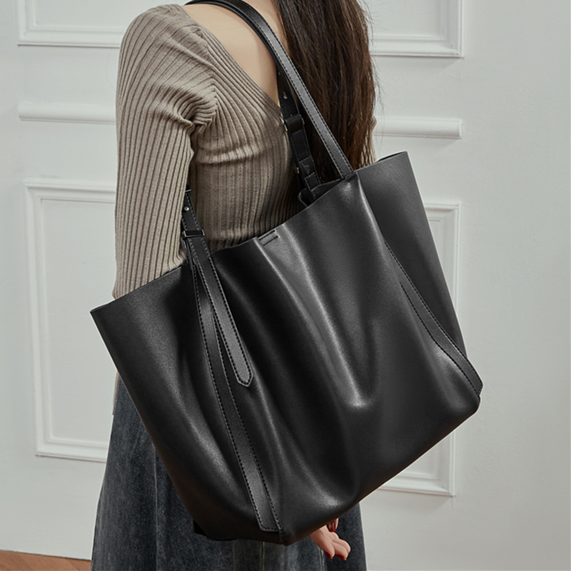 Leather Work Handbags - HIFASHION Large Soft Genuine Leather Work
