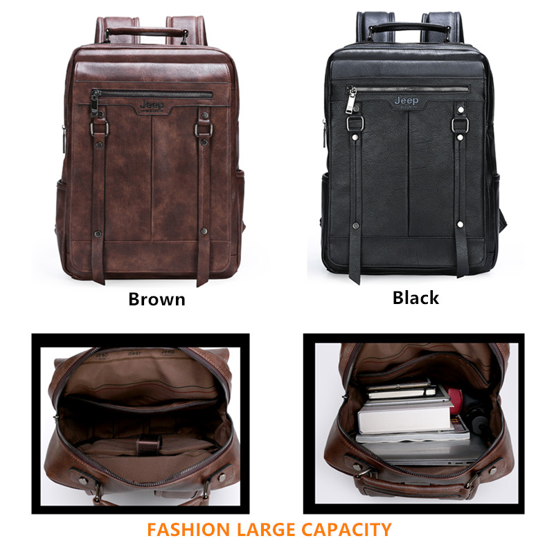 Jeep Buluo Men's Leather Backp - огляд і ціна Leather Work Rucksack Mens