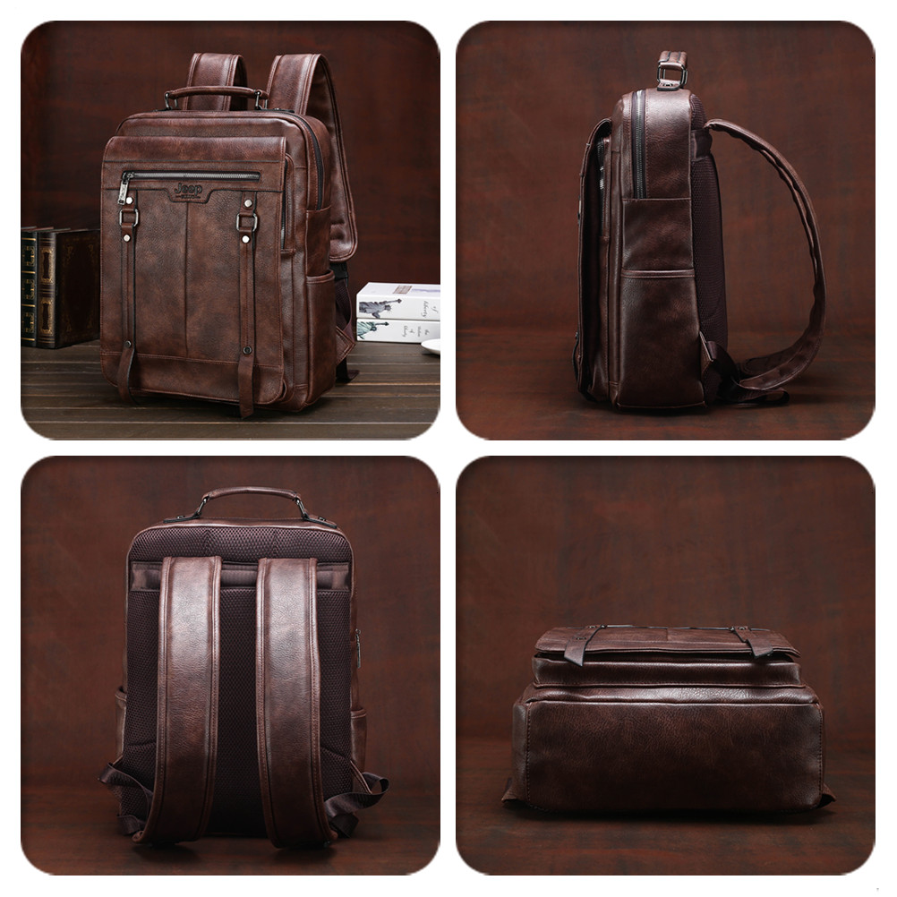 Jeep Buluo Men's Leather Backp - огляд і ціна Leather Work Rucksack Mens