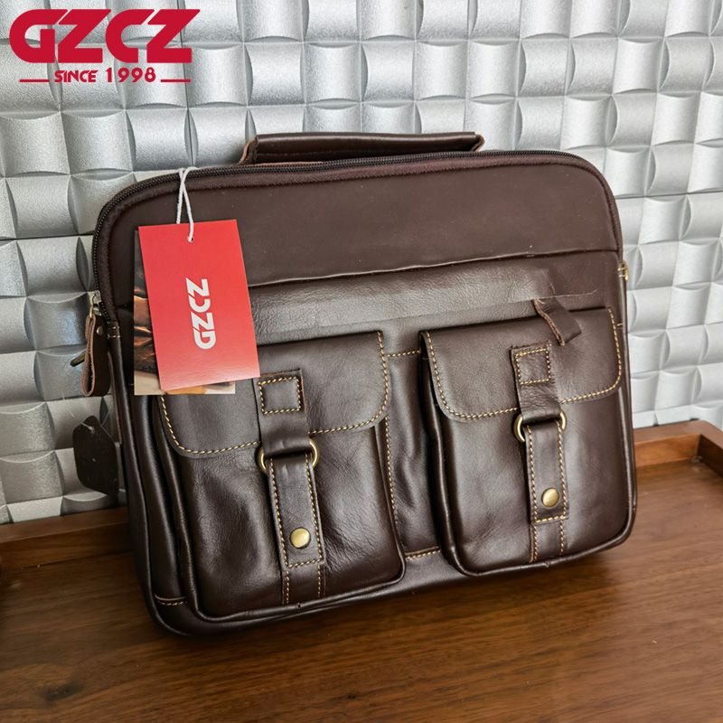 GZCZ Men's Handbag Leisure Bus - огляд і ціна Leather Work Handbags