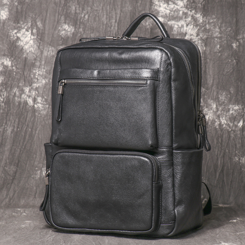 Black Genuine Leather Backpack - огляд і ціна Leather Work Rucksack Mens