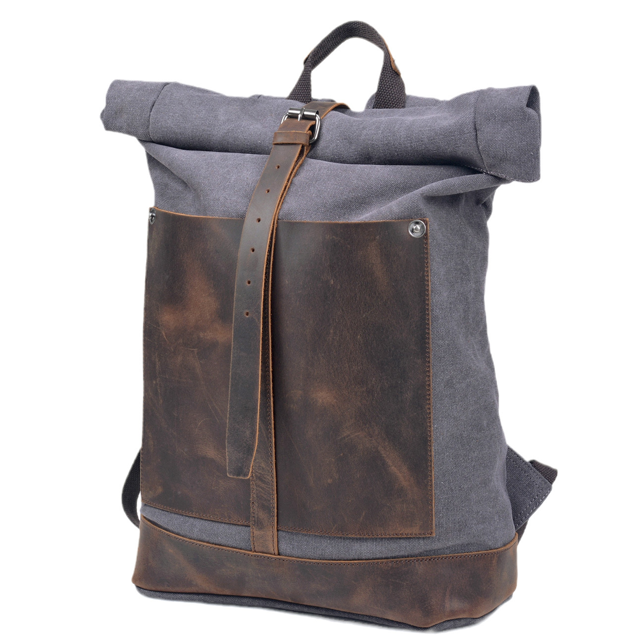 Men’s Waxed‑Canvas Roll‑Top Ru - огляд і ціна Leather Work Rucksack Mens