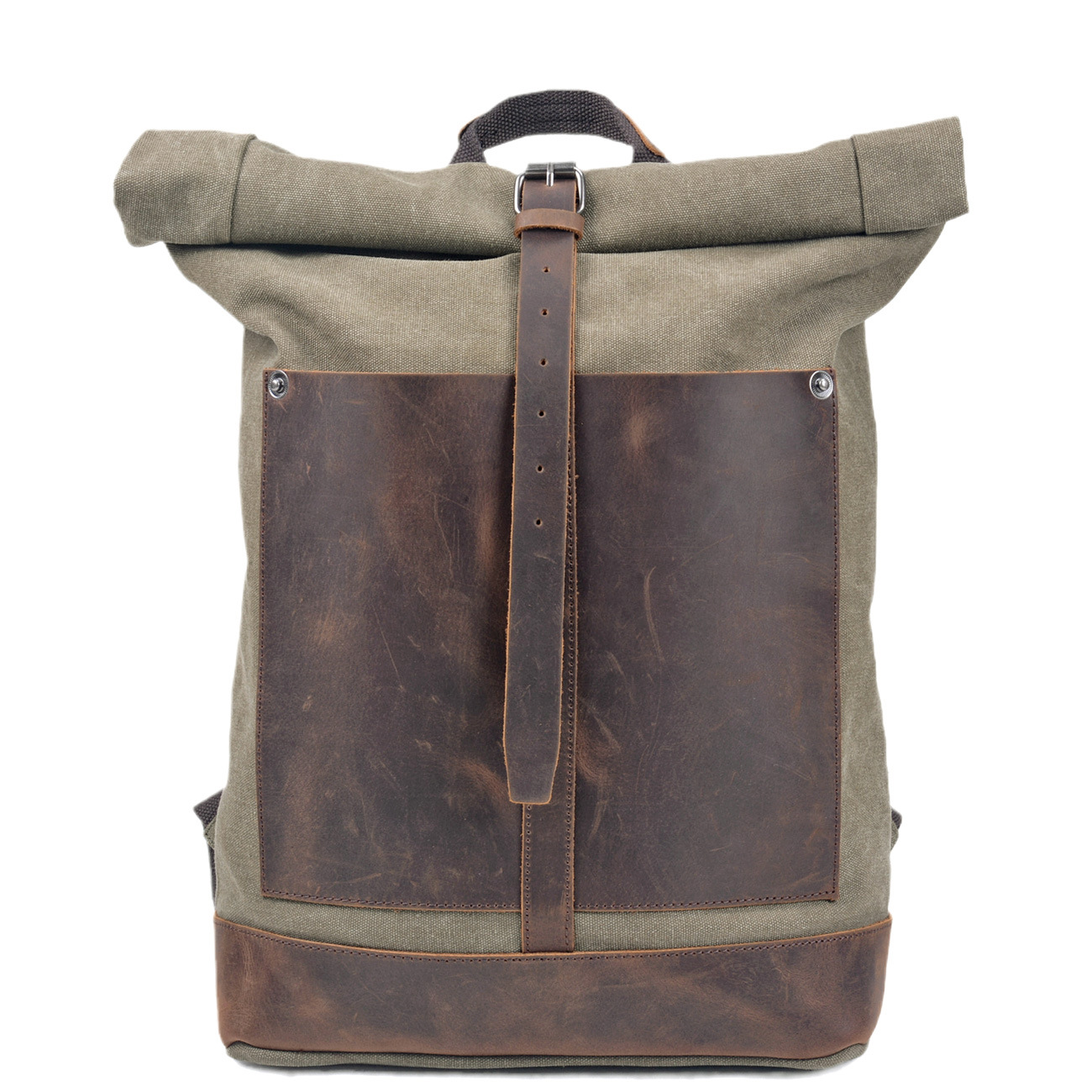 Men’s Waxed‑Canvas Roll‑Top Ru - огляд і ціна Leather Work Rucksack Mens