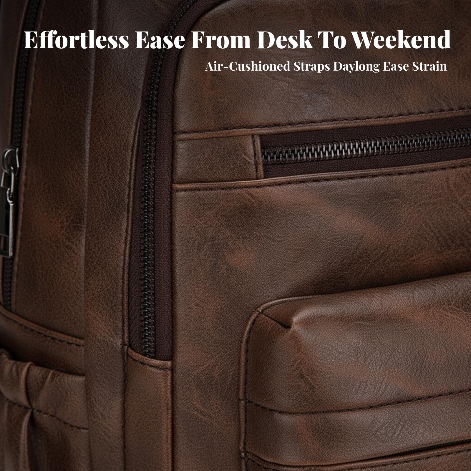 Waterproof Men Rucksack with L - огляд і ціна Leather Work Rucksack Mens